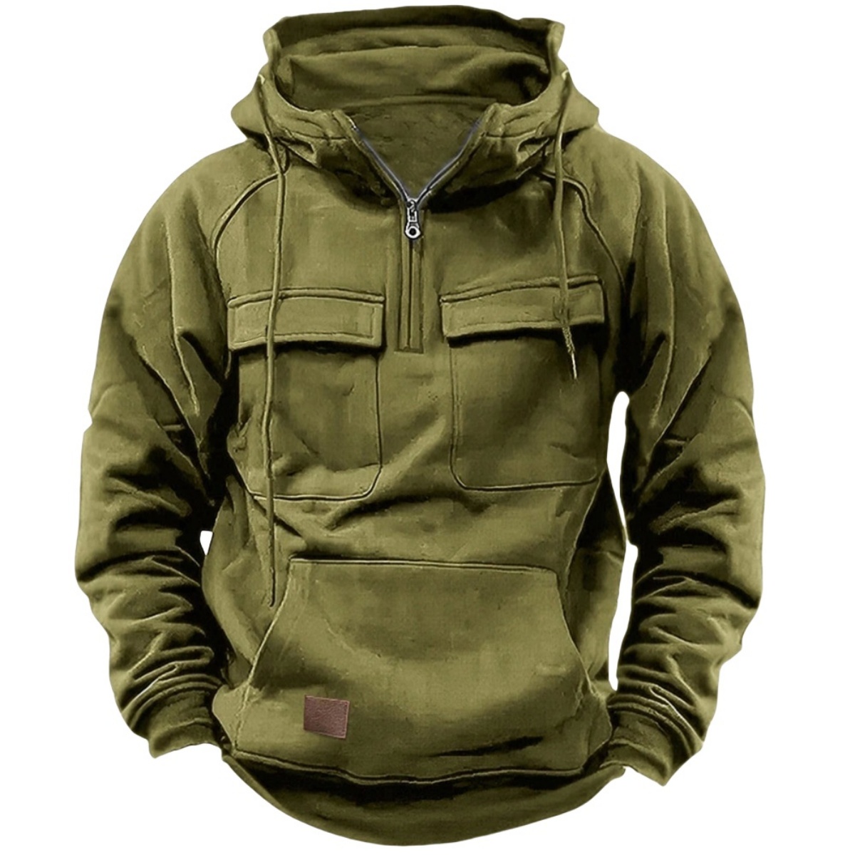 Moletom esportivo casual masculino com capuz, novo estilo ao ar livre, grosso, elegante, solto, manga comprida, pulôver com vários bolsos
