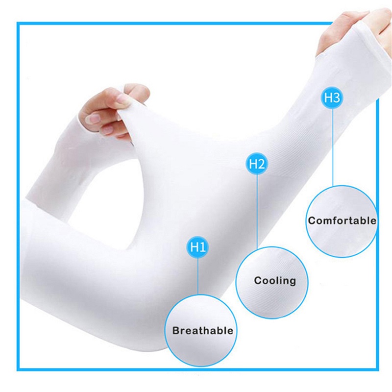 1 쌍 여름 손가락 소매 아이스 쿨 착용 높은 탄성 팔꿈치 봄 야외 승마 손가락없는 낚시 맞춤 아이스 실크 소매