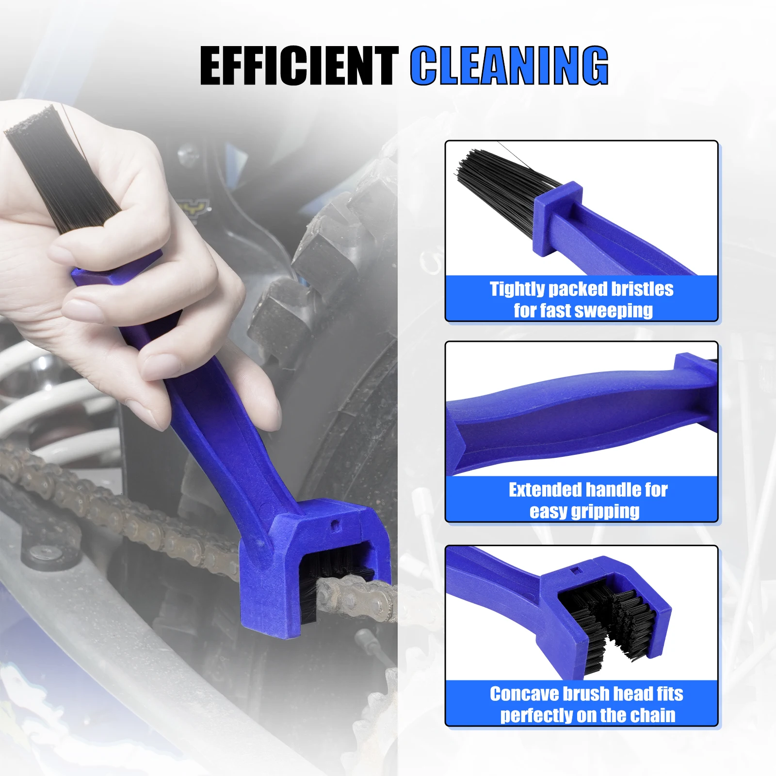 Xích Xe Máy Gear Bụi Bẩn Làm Sạch Bàn Chải Dành Cho Xe Yamaha YZF FZ6 R1 R3 R6 R15 R25 MT07 MT09 XSR700 900 MT03 MT10