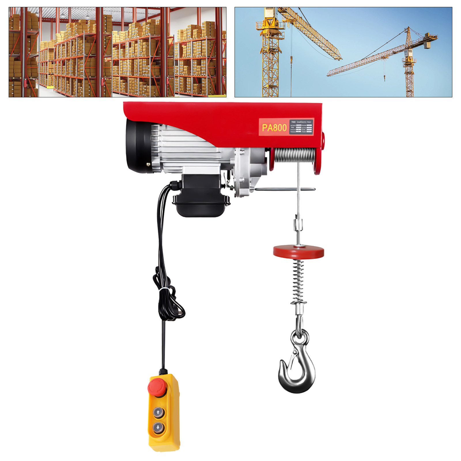 800 kg / 1000 kg elektrische Winde Gerüst Hebezeug Winde Kran Werkstatt Garage Heben