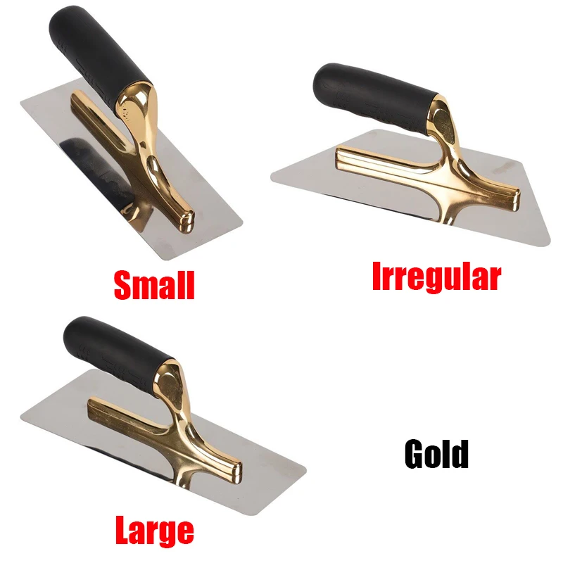 T50 พลาสเตอร์ฉาบปูนฉาบทองสแตนเลสสตีลยาง Handle Skimming เกรียงฉาบปูนผนังเครื่องมือก่อสร้างสีเครื่องมือ