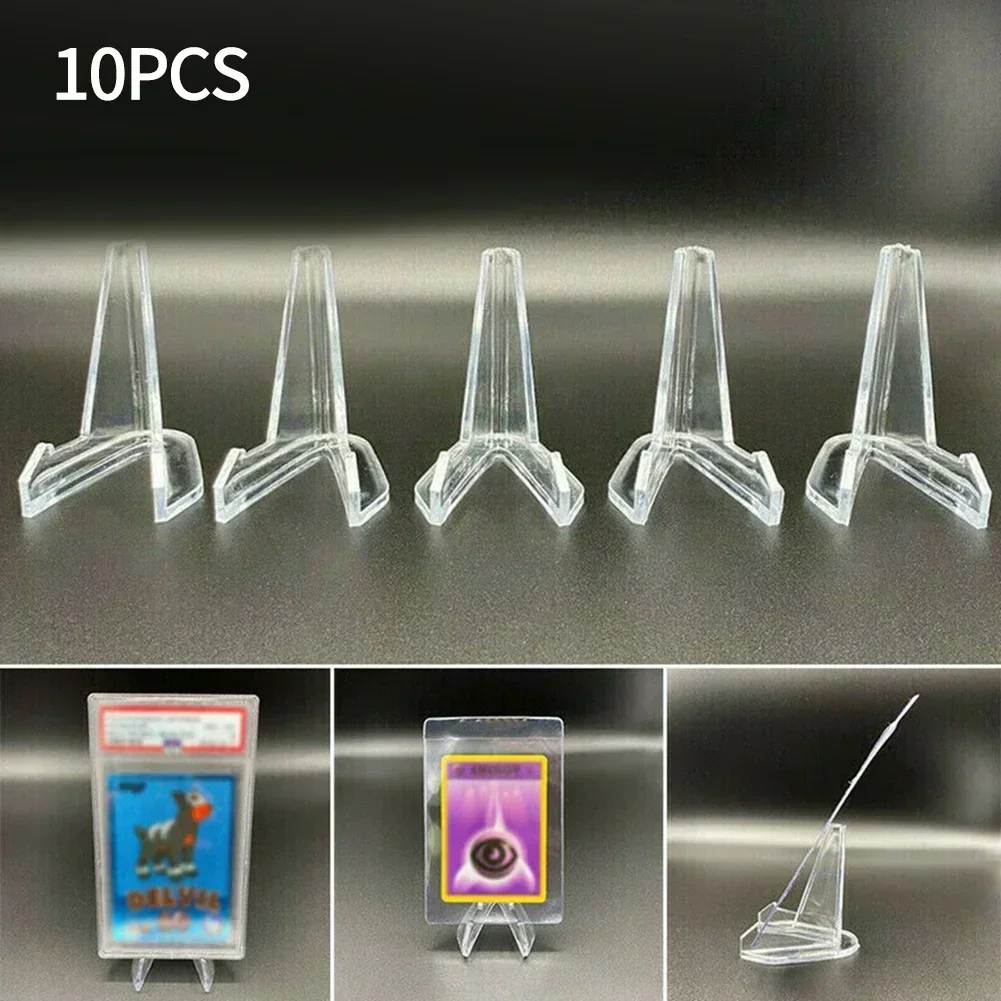 10pcs Clear Acrylic Coin Display Stand Holders Small Easel Rack Card Commemorative Challenge Coin Capsule Holder Support