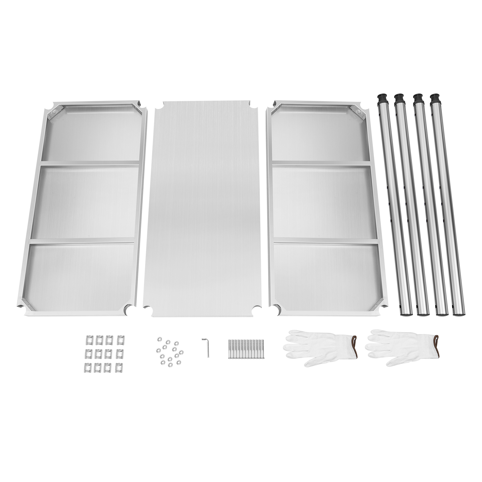 3-Tier Stainless Steel Work Table Kitchen Storage Prep Table Multifunctional Food Prep Worktable