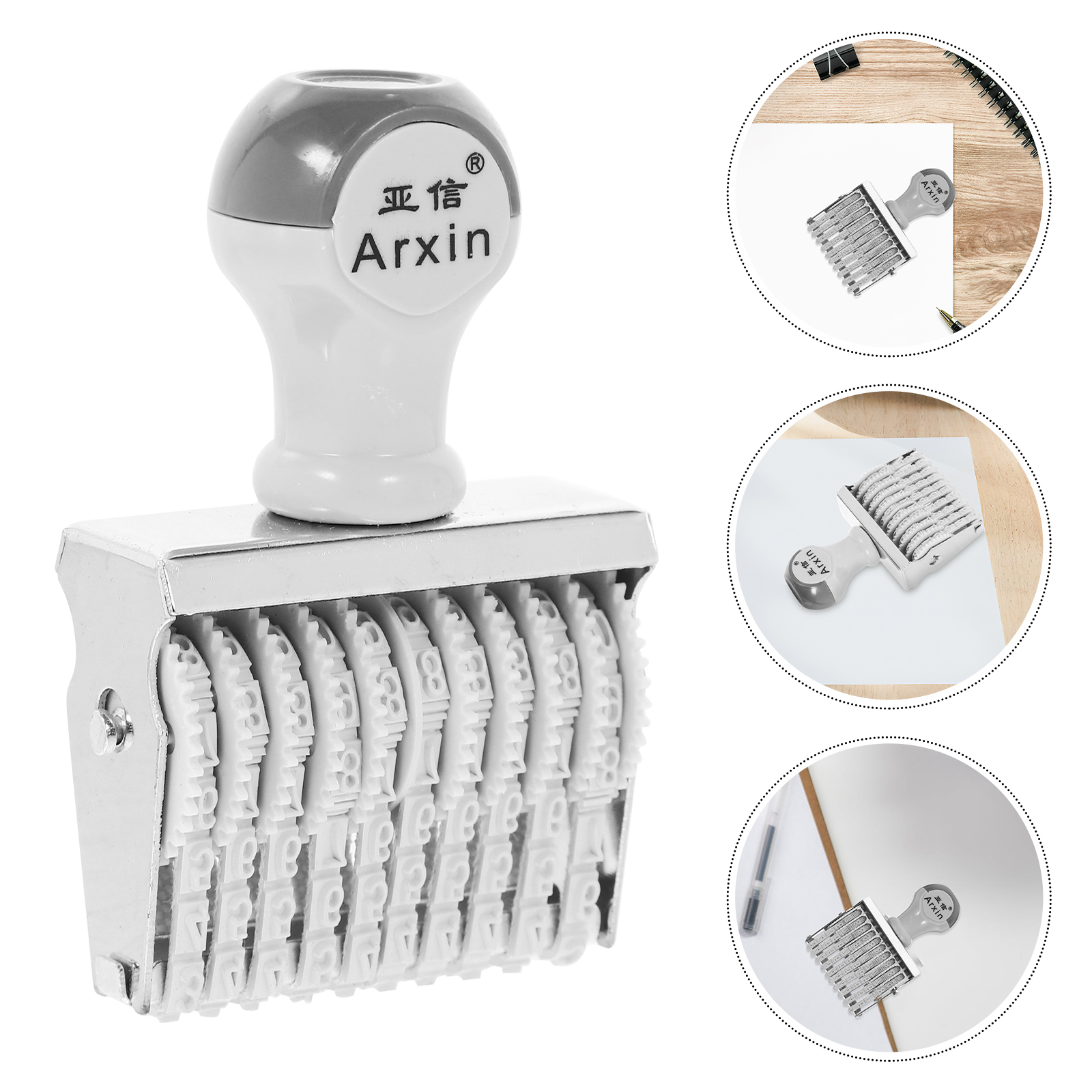 Gummi-Datumsstempel für Akten, Bürobedarf, Griffnummer, Zubehör, tragbar, rollend, für den täglichen Gebrauch, Alphabet-Stempel