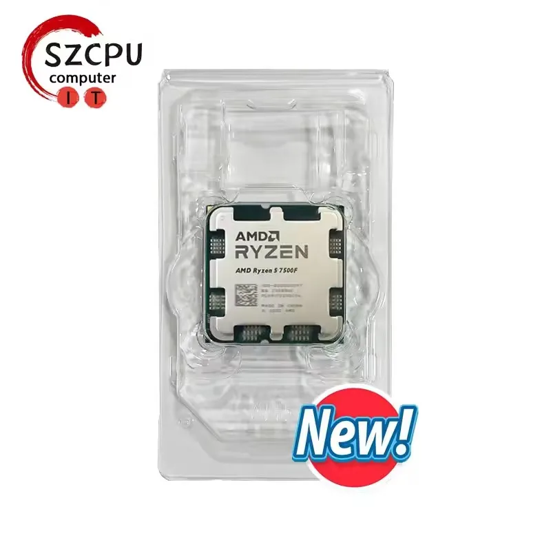 【Brand+】AMD Ryzen 5 7500F R5 7500F 3.7GHz 6-rdzeniowy 12-wątkowy procesor CPU 5NM L3=32M 100-000000597 Socket AM5 Bez chłodzenia