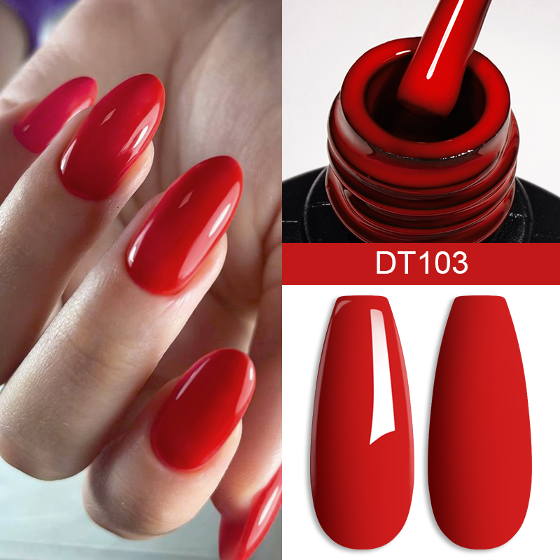 พบกับข้าม 7ml สีแดงเจลเล็บคริสตัลกึ่งถาวร Soak Off UV GEL เคลือบเงาเล็บเล็บฐาน Matte TOP Coat Vernis