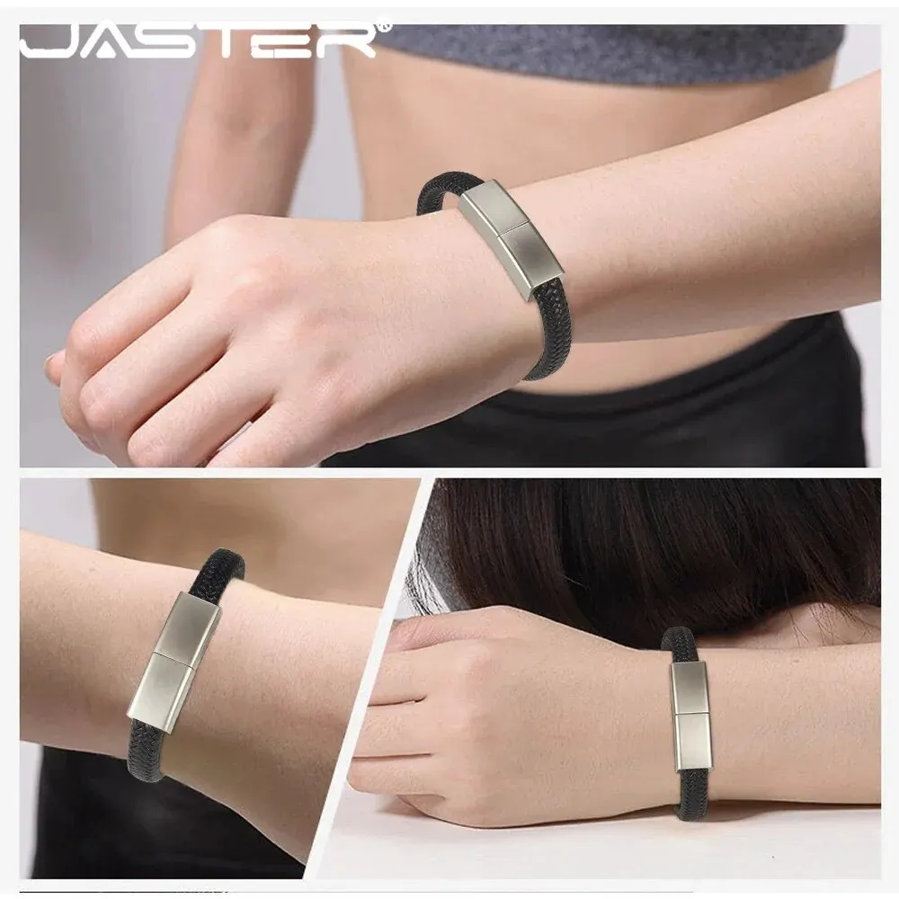 Bracelet USB Flash Drive, Bracelet noir, Bracelet Pen Drive, Cadeaux créatifs, Memory Stick, Eau, Vert, Stockage externe, 16 Go, 32 Go, 64 Go