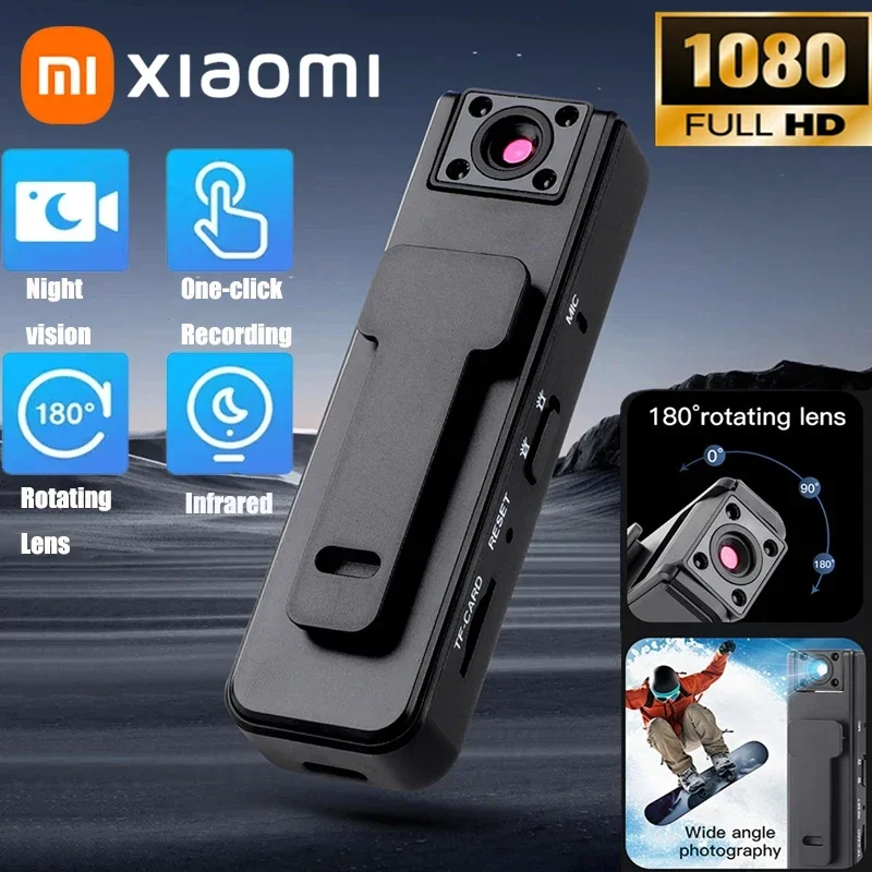 Xiaomi A9 Mini Handheld Camera 1080P HD Infrared Night Vision Back Clip Camera Recorder Outdoor Sports Riding  Handheld Camera