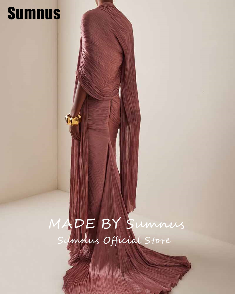Sumnus clássico sereia vestido de baile sem alças com capa pregas alta fenda vestidos de festa vestido de noite com trem personalizado