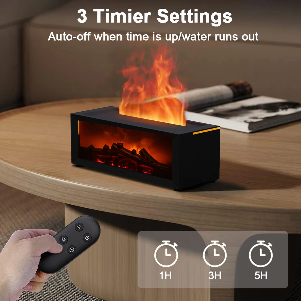 Fire Aroma Diffuser Fire Home Room Fragrance Humidifier with Night Light Diffuser Air Humidifier Essential Oil Diffuser