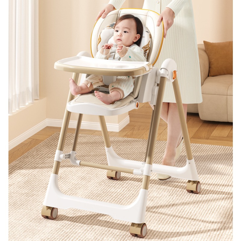 Eu Stock Baby Eetstoel Lichtgewicht Opvouwbare Kinderen 2-In-1 Schommelstoel Draagbare High-View Baby Eetstoel