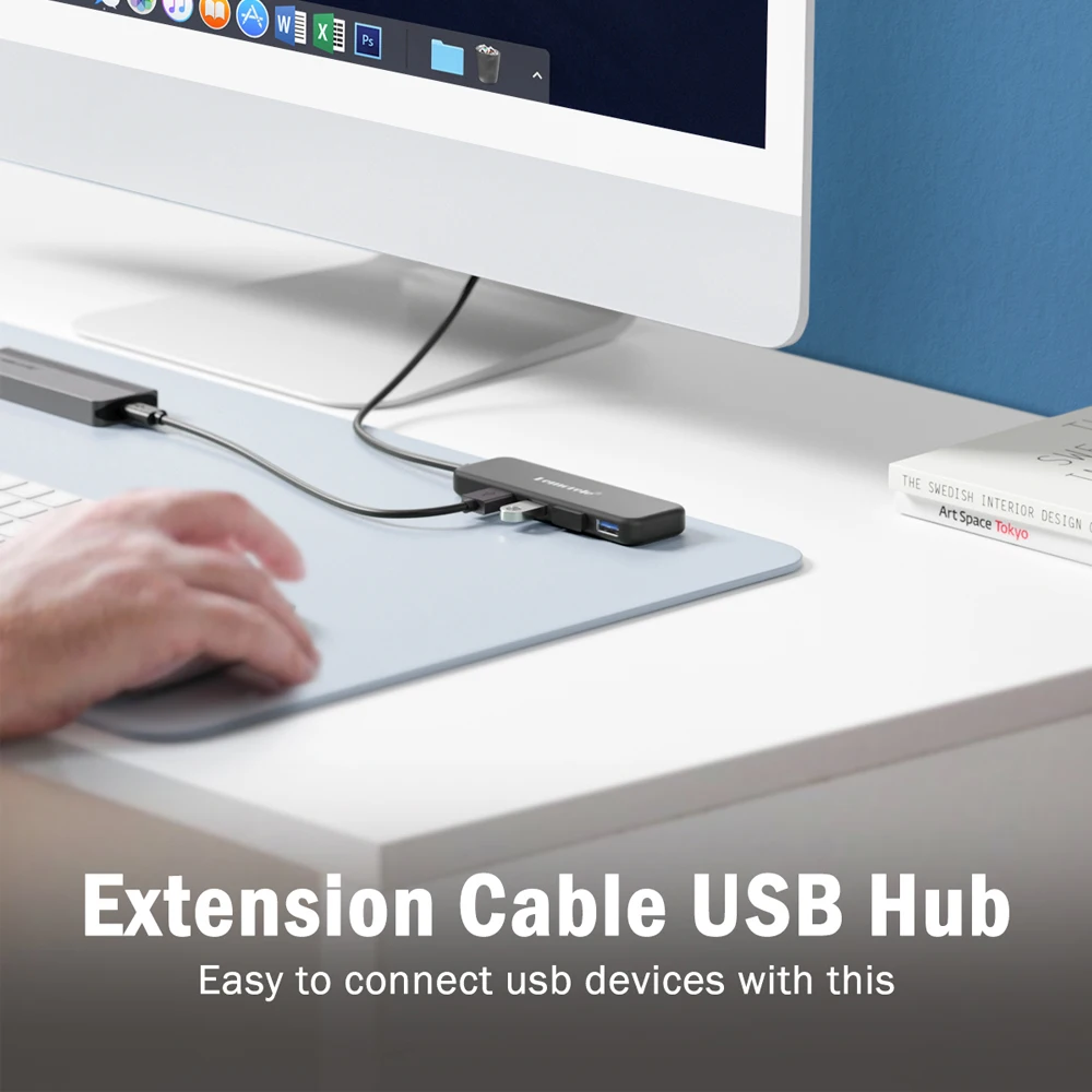 Lemorele USB 3.0 HUB 4 в 1 Адаптер типа C 4-портовый слот USB C Hub USB Hub 3.0 Высокоскоростной для ноутбука Windows Mac