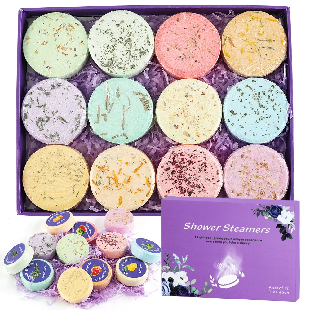 Vaporizador de chuveiro para aromaterapia - presentes de aniversário para mulheres, pacote com 12 bombas de chuveiro com óleos essenciais. Presentes para ela, Spa de Autocuidado