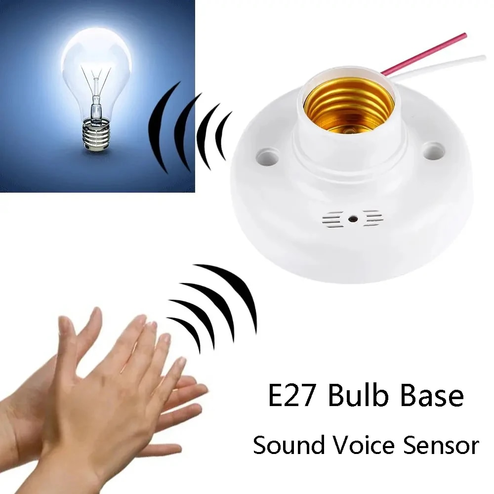 E27 ネジランプベースサウンド音声制御遅延スイッチライトソケットアダプタ AC180-240V 照明アクセサリー LED 電球ホルダー