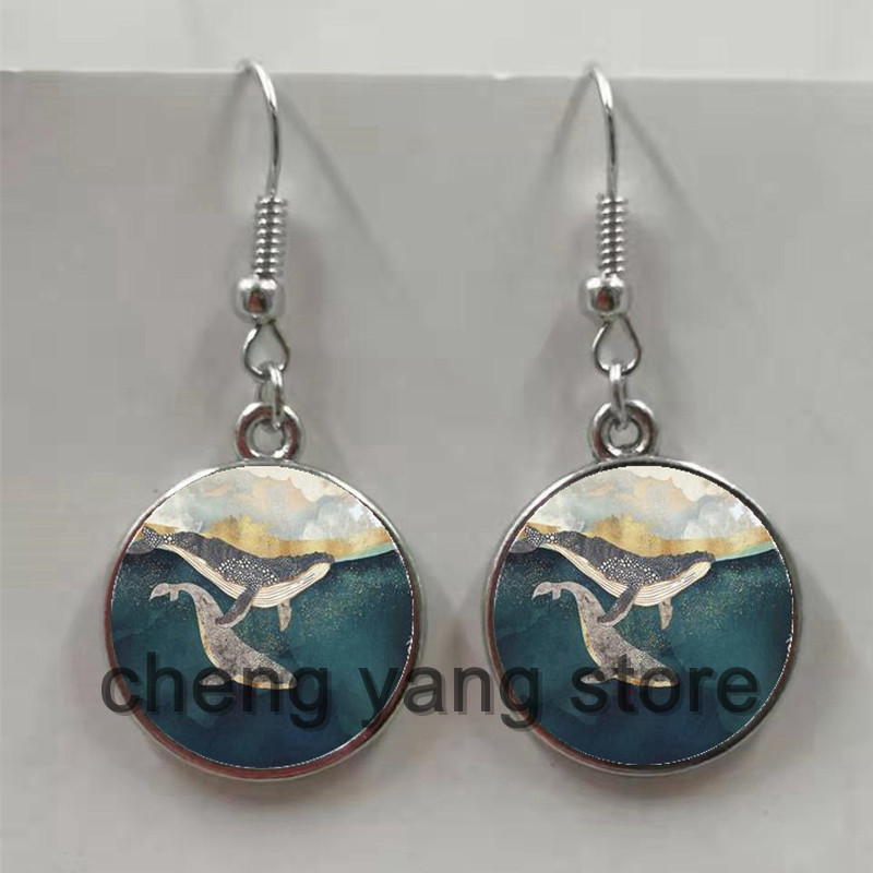 Anting-Anting Kaca Penangkap Mimpi Wanita Bulu Fantasi Sederhana Modis Anting-Anting Bulu Warna-warni Hadiah Liontin Aksesori
