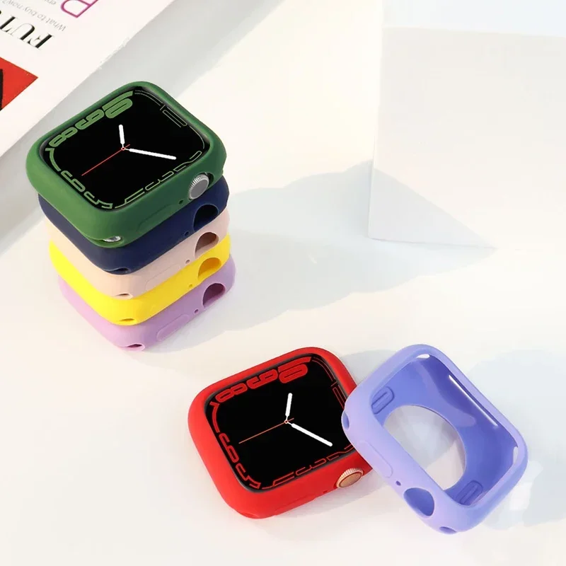 Candy Silicone for Apple Watch Case Ultra 46mm 42mm 49mm 45mm 44mm 41/40mm Soft Protector Accessories iWatch Series 10 9 8 Se 7