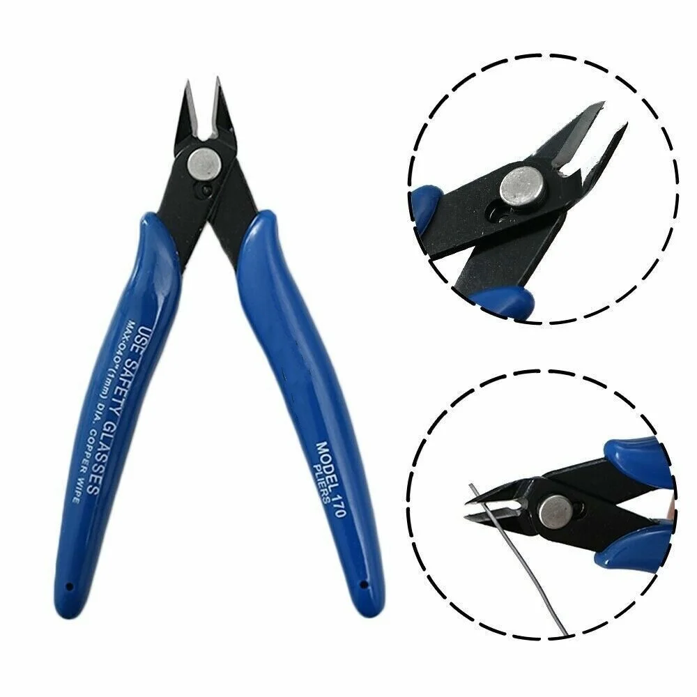 Njblzq alicate de aço carbono cortadores de cabo de fio elétrico corte lateral alicate nivelado nipper casa ferramentas manuais azul