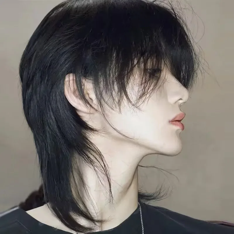 Japão tainha cosplay extensões de cabelo sintético moda bonito jovem masculino perucas respirável cabeça capa peruca reta chapéu para homem