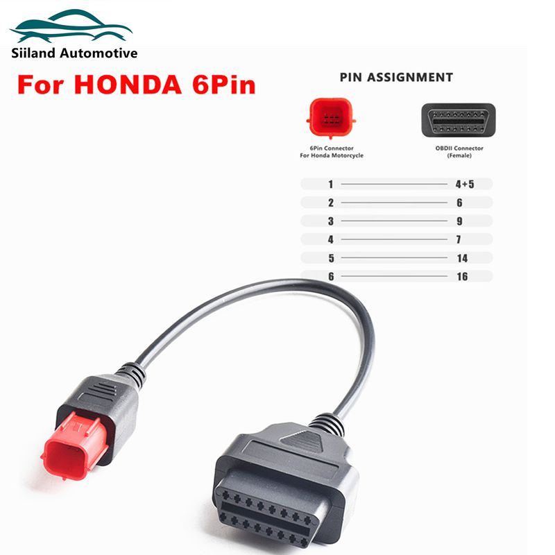 6 tot 16-pins motorfiets obd-adapters obd2 diagnostische kabelverlengconnectoren voor honda yamaha suzuki benelli