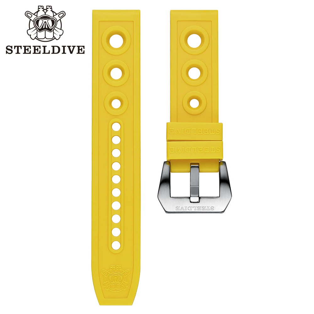 STEELDIVE 自動時計ストラップ交換用時計バンド自動時計 22 ミリメートルブレスレットブルーダイブウォッチラバーストラップ 20/22 ミリメートル