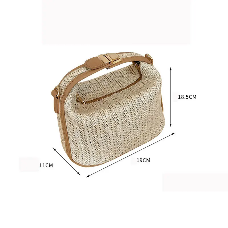 Trapnuo 2020 nova moda lua palha bolsas femininas verão praia saco rattan artesanal vintage tecido bolsa para mulher