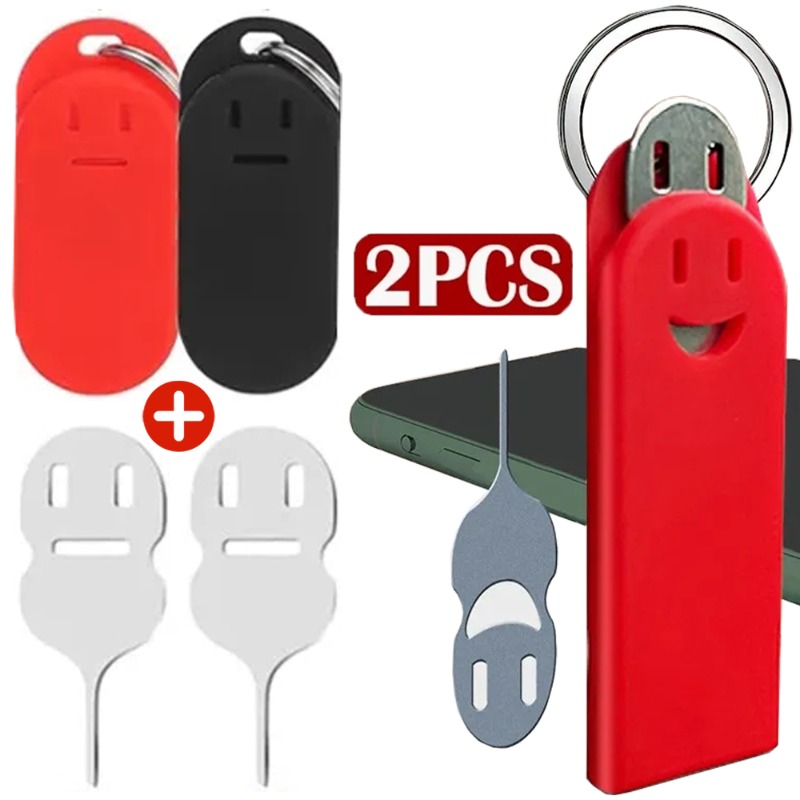 2 Teile/satz Anti-Verloren Sim Karte Auswerfen Pins SIMKarte Fach Öffnung Werkzeug Nadel Opener Auswerfer für Alle iPhone Xiaomi Samsung Telefone