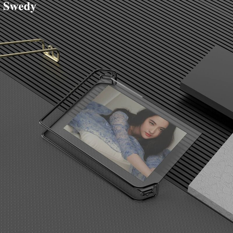 6 นิ้ว 105x150 มม.ผู้ถือป้ายอะคริลิคเมนูกระดาษราคารายชื่อโปสเตอร์กรอบเด็กงานแต่งงานของขวัญโลหะภาพขาตั้งจอแสดงผล