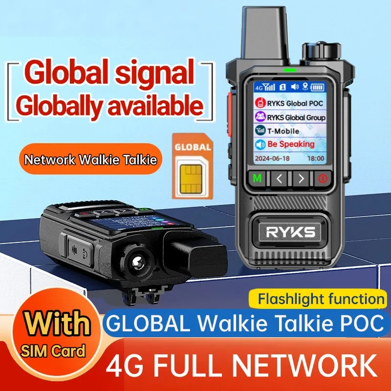 Walkie Talkie Poc Radio Global 4G, 5000Km, largo alcance, Camping, Radioaficionado bidireccional, compatible con Zello Dmr Baofeng Uv5R Quansheng Tk11