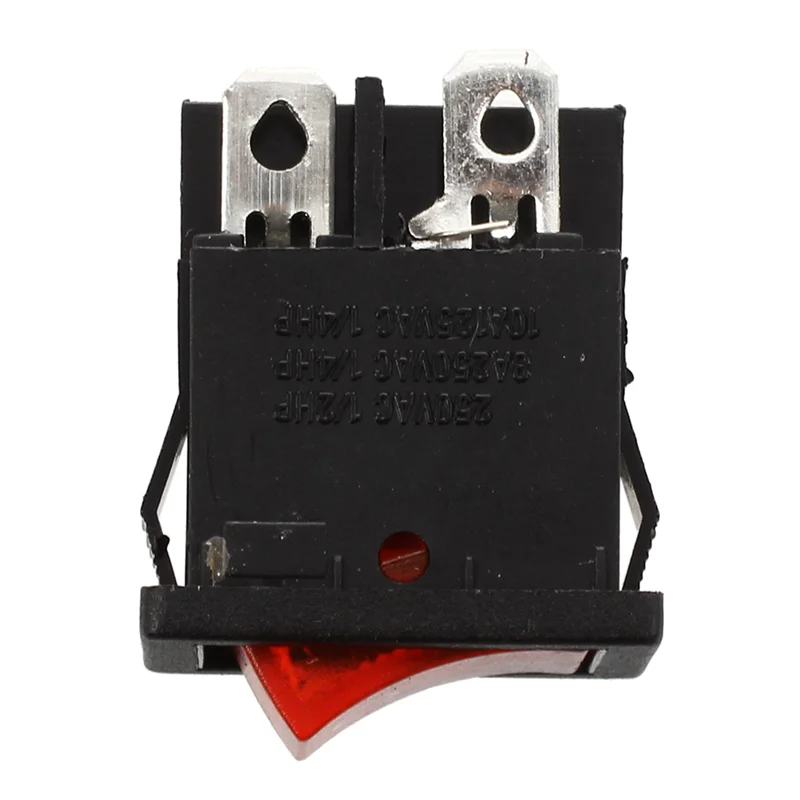 ELECT-6Pcs Red Light 4 Pin Dpst On-Off Snap In Boat Rocker Switch 6A/250V 10A/125V Ac