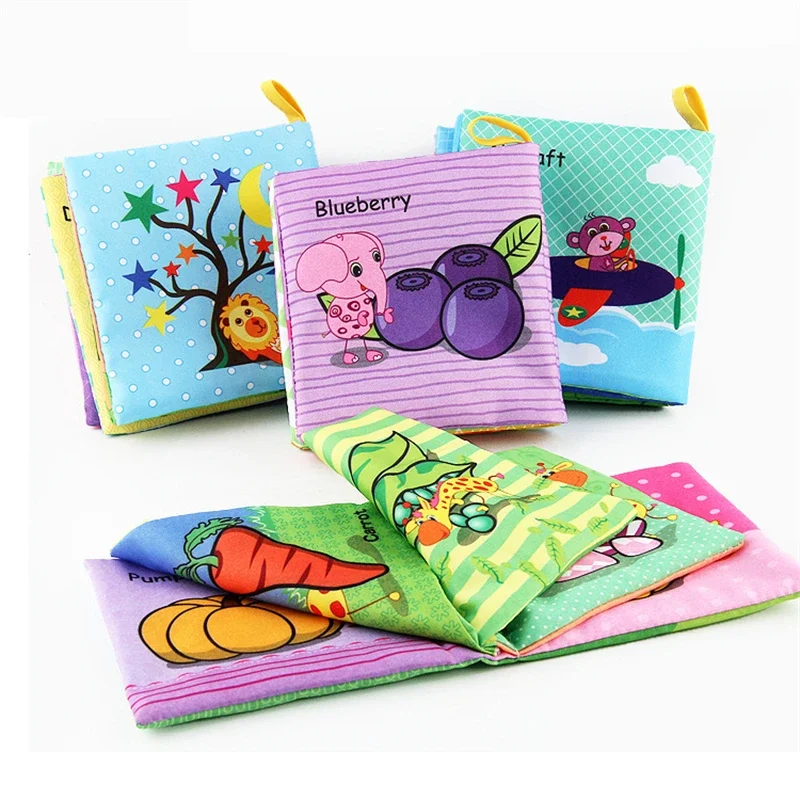0-12Monthes Bé Sách Vải Quả Động Vật Cognize Xếp Hình Quyển Sách Trẻ Sơ Sinh Trẻ Em Đầu Học Giáo Dục Sách Vải Đồ Chơi Игрушк