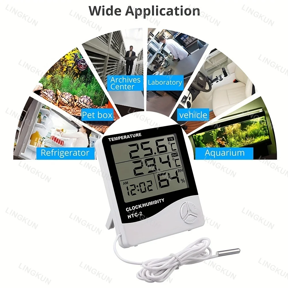 Termómetro Digital LCD, higrómetro para interiores, medidor electrónico de temperatura y humedad, Sensor, estación meteorológica para el hogar