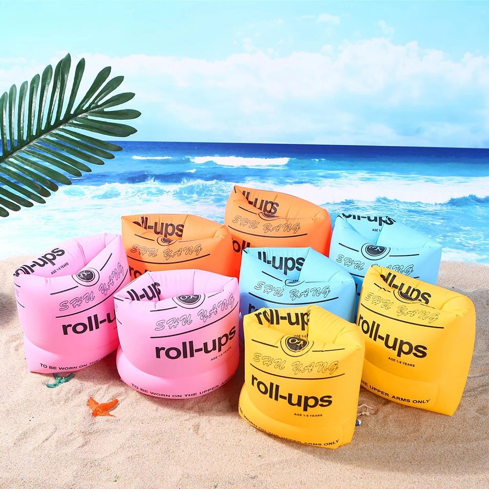 1 คู่ Inflatable ว่ายน้ําแหวนแบบพกพาวงกลมลอยแขนแขนแหวนสระว่ายน้ําทุ่น Armbands สําหรับสระว่ายน้ํา Floaters
