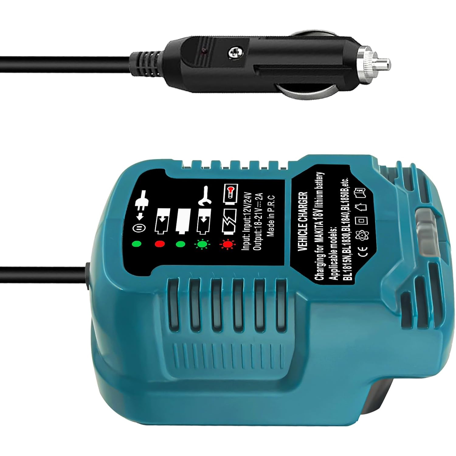 DC 12V/24V Li-Ion Batterie Mini Kompakte Auto Ladegerät Zigarette Leichter Stecker Mit LED Für Makita 18V LXT Batterie BL1860 BL1830