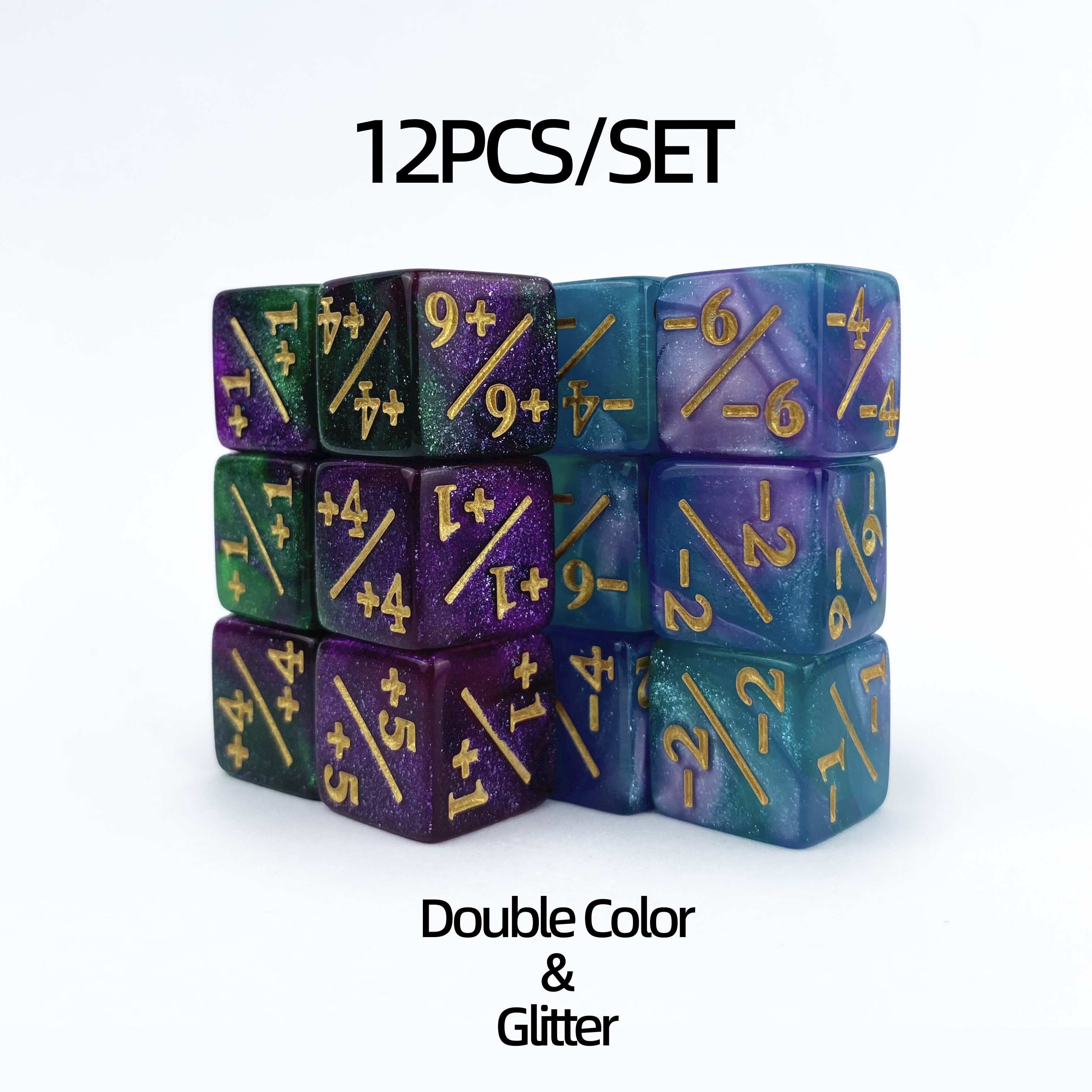12 шт. MTG Dice Counter Magic The Gathering Counters Life Tokens Negative Plus One Dice Set для MTG, TCG, аксессуары для карточных игр