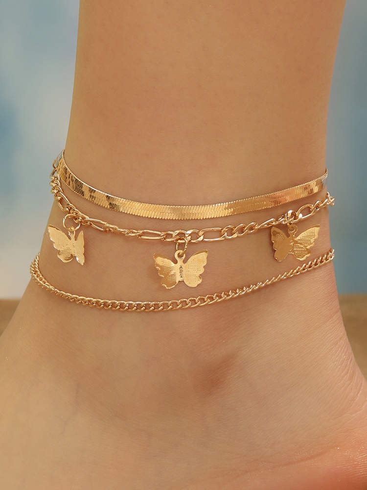 Summer Beach Exquisite 3 layer Chain Anklet, Suitable For Friends The Best Gift