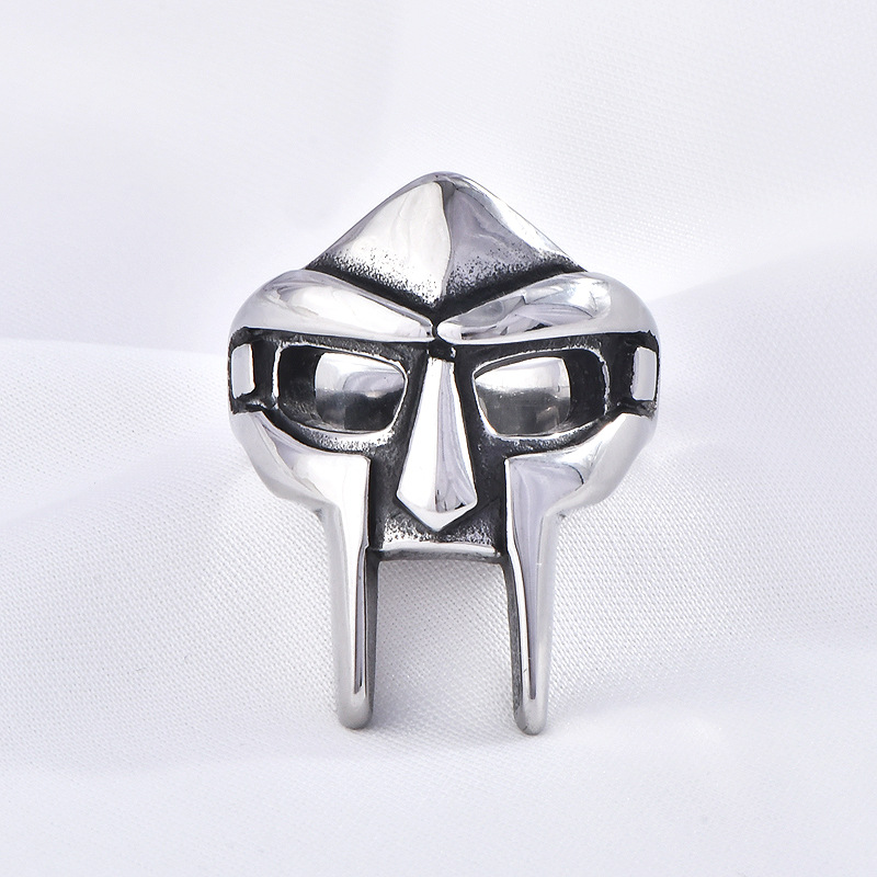 Máscara de faraón retro Anillo de articulación ajustable para hombres Gladiador Punk Faraón egipcio Anillo abierto para hombres