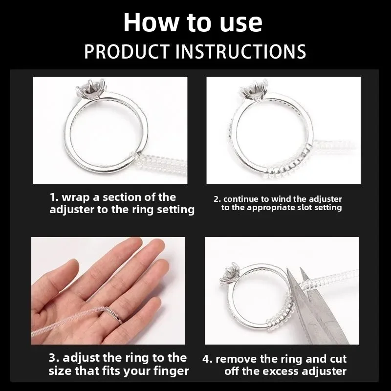 Universal Ring Adjuster - Invisible Anti-Slip No Damage Ring Sizer for All Ring Sizes Jewelry