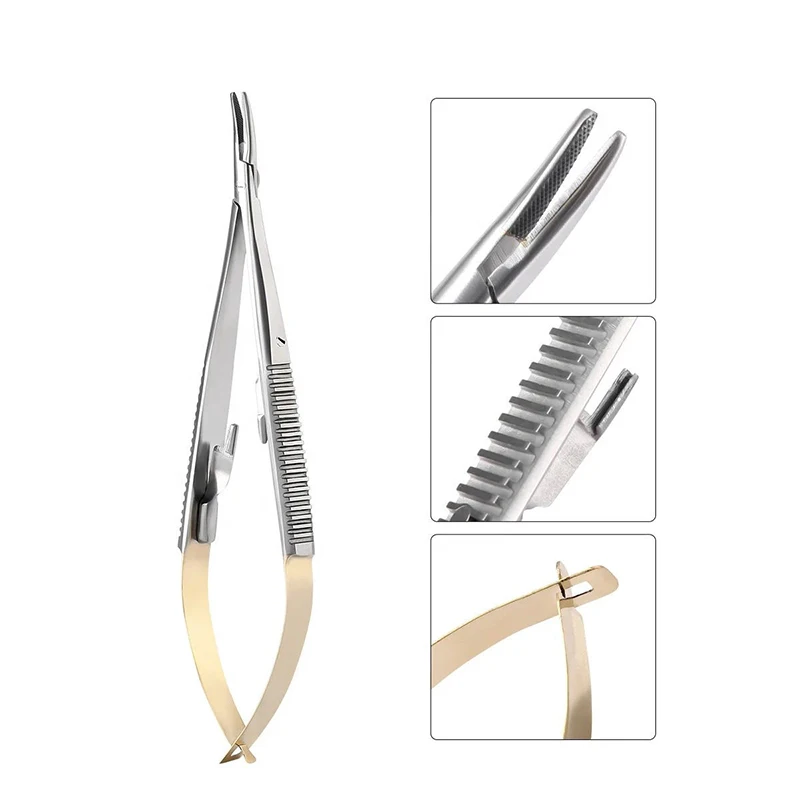 1PC 14cm/16cm Castroviejo Nadelhalter Dental Kieferorthopädische Implantat Zahnarzt Werkzeug Gerade/Gebogene Pinzette mikrochirurgie