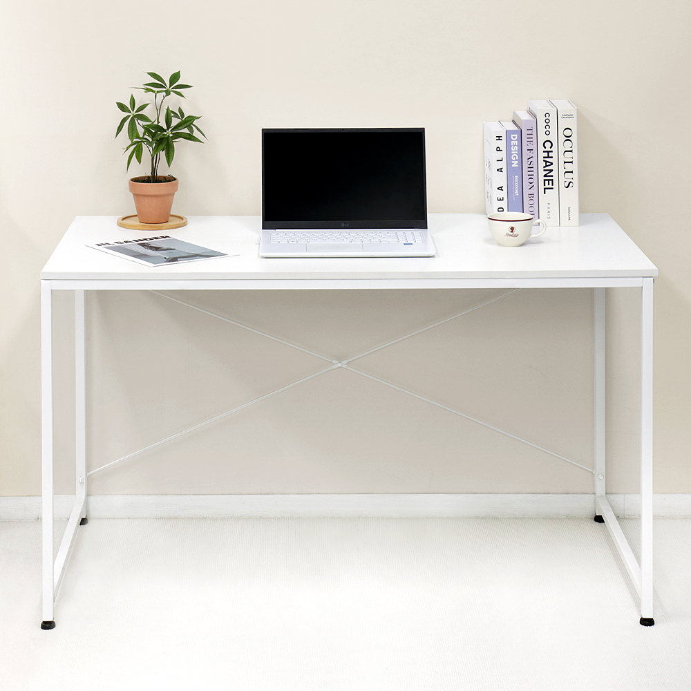 이지라이프 에디 1200 멀티 책상 서제 철제 학생 일자 테이블 올화이트