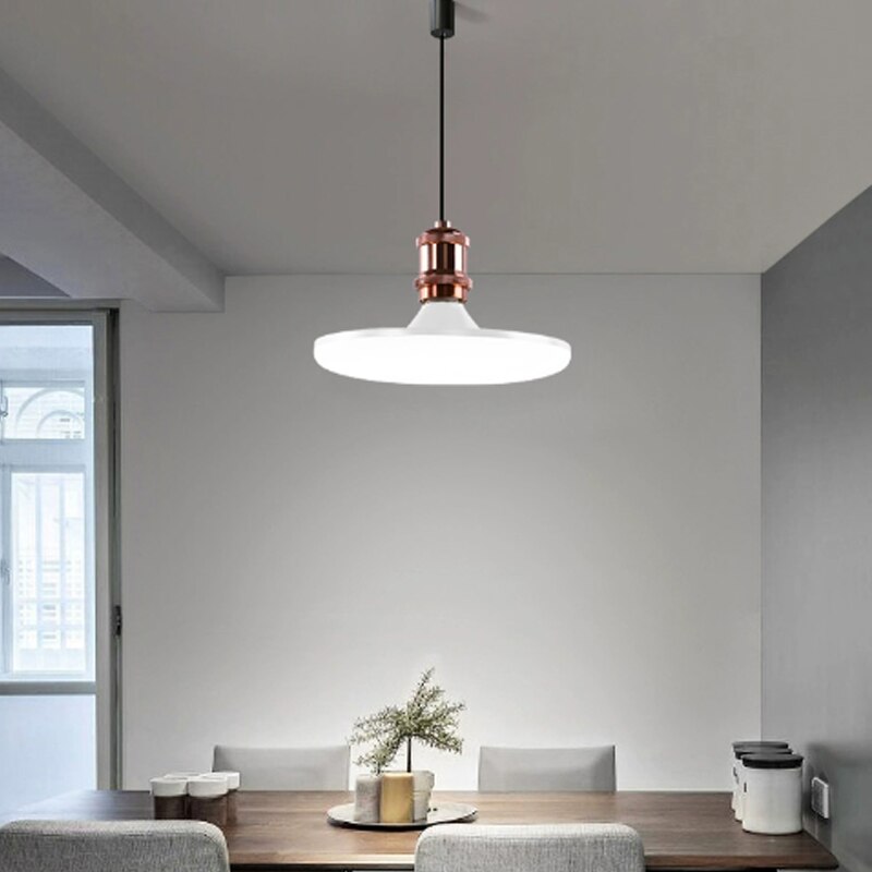 LED Bulb AC 220v E27 Base Household Energy Saving Lamp 12W Indoor Lighting Flying Saucer Light 6500k Ceiling Lamp Garage Light