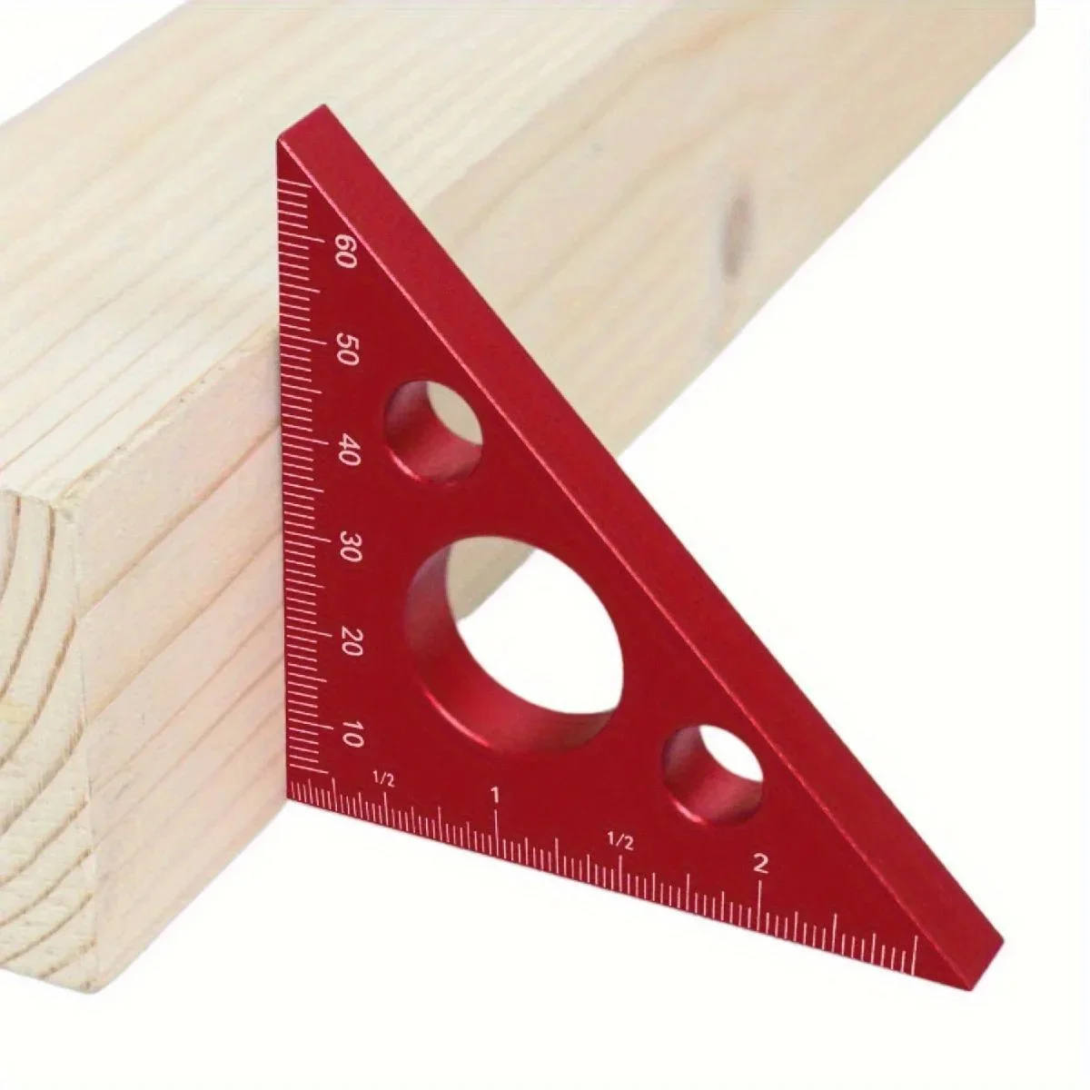 Regla Esquadro de aluminio, calibre de ángulo recto esmerilado de 45/90 grados, regla triangular con escalas imperiales y métricas