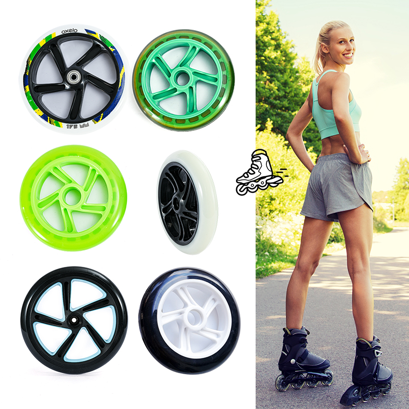 125mm 175mm 180mm 200mm PU inline skateboard roller, suitable for wheelchair skateboard accessories, silent adult roller skates