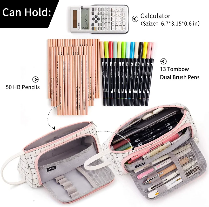 Nhiều Màu Dễ Thương Đựng Pencilcase Trường Túi Kawaii Công Suất Lớn Tặng Túi Đựng Bút Chì Trường Hộp Bút Văn Phòng Phẩm Papeleria