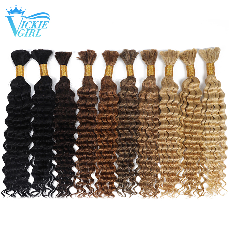 Deep Wave Bulk Hair Bundles 100 % Deep Wave Echthaar Bulk 16-28 Zoll No Weft Echthaarverlängerung 100 g