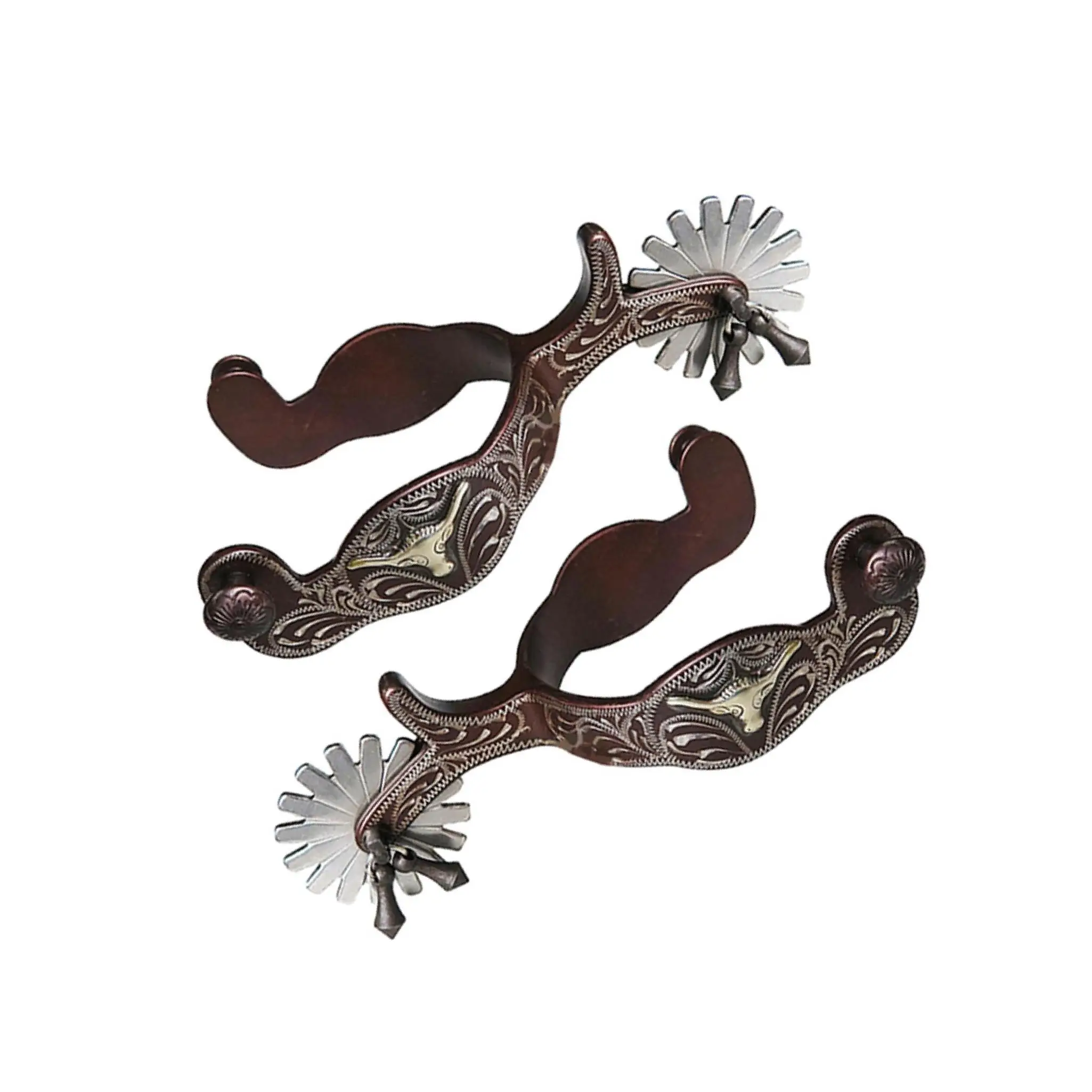 2x Pferdesporn Anti Rost Western Style Spur für Wettkampfausrüstung Herren Silber