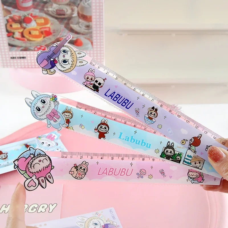 Cute Rabbit Ruler Pressure Reducing Hot Selling Rotating Head 15cm Acrylic Color Student Measuring Scale Learning Stationery