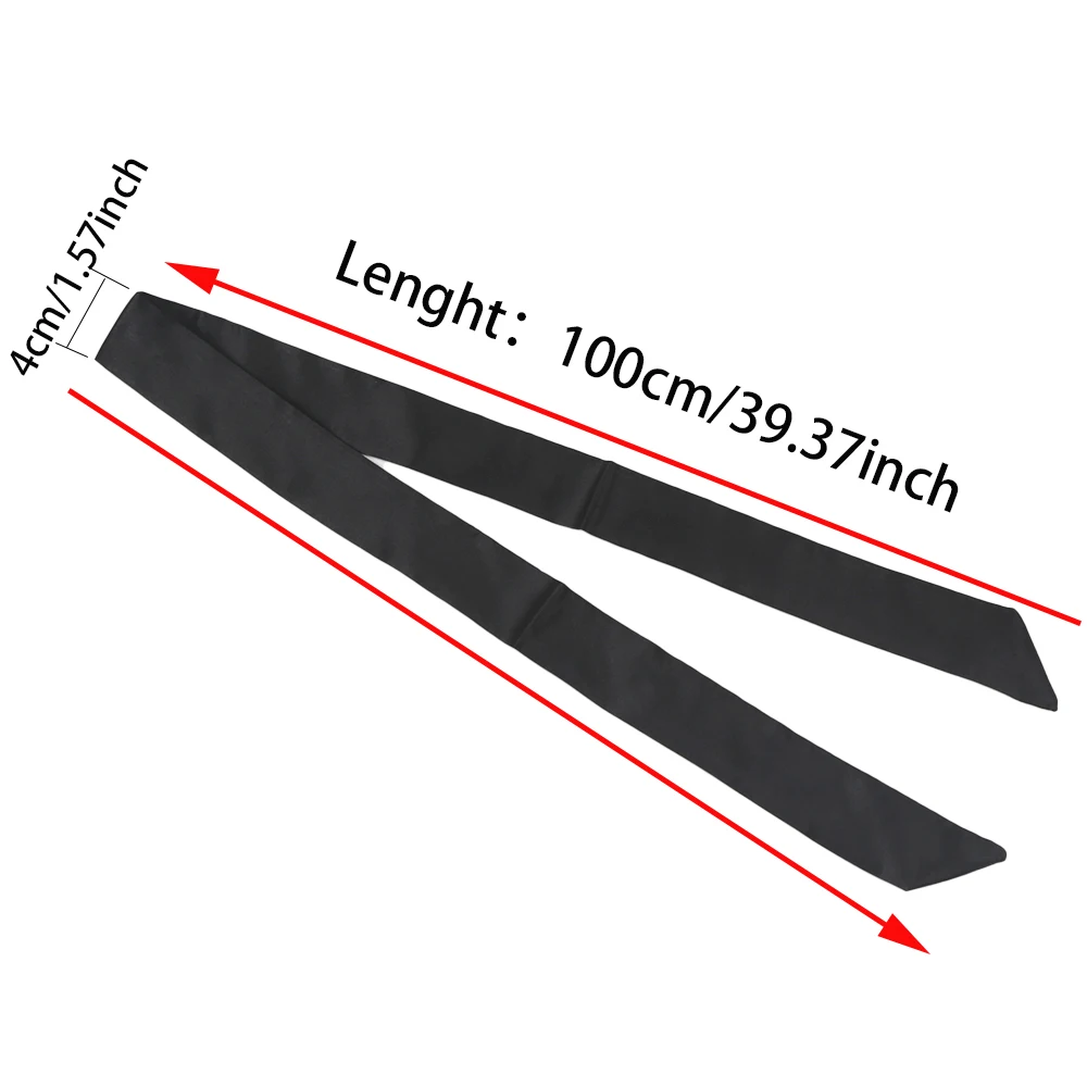 1PC 女性狭いショートスカーフ 100 × 4 センチメートル無地シフォンシルクゴム黒バッグリボンヘッドバンドチョーカーストリーマー女性アクセサリー