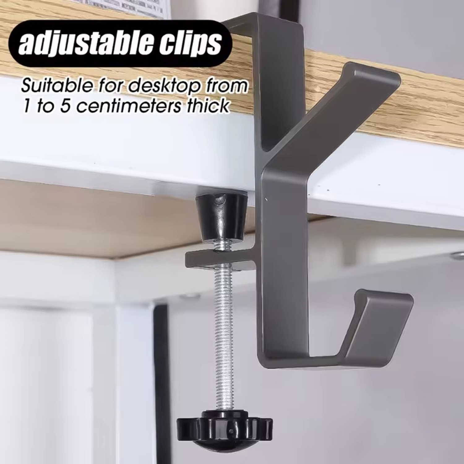 1/2pc Adjustable Desk Edge Hook Gaming Headset Desk Hanger Backpack Storage Hanging Hook Holder Punch-free Home Office Organizer