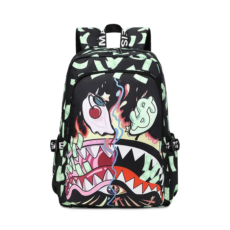 Zaino Zaino per libri elementare Zaino da viaggio Cartoon Shark Stampa Zaino per studenti della scuola primaria Mochila