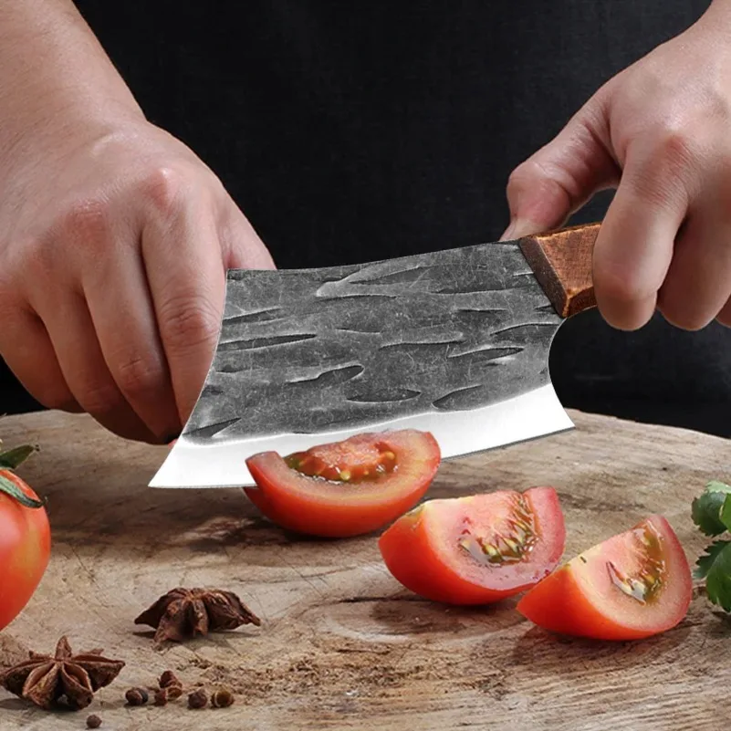 Cuchillo de carnicero para cortar pescado, carne, verduras, cuchillo de carnicero, mango de madera de acero inoxidable, cuchillos de cocina para Chef
